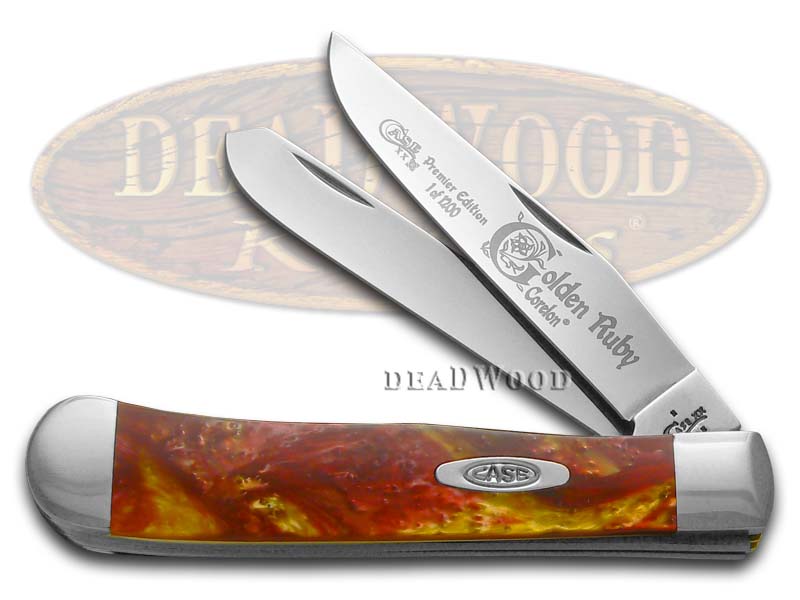 Case xx Genuine Golden Ruby Corelon Trapper 1/1200 Stainless Pocket Knife Knives