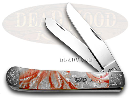 Case XX Engraved Bolster Series Genuine Peppermint Corelon Trapper Pocket Knife
