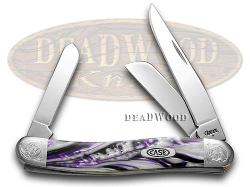 Case XX Engraved Bolster Series Purple Passion Scrolled Stockman Pocket Knives