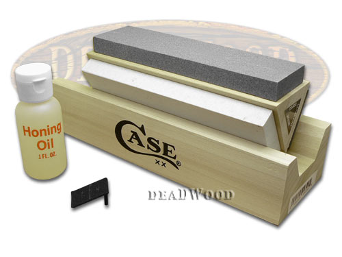 Case XX Arkansas Stone Tri-Hone Sharpening Kit with Honing Oil for Pocket Knives