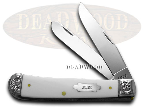 Case XX White Delrin Scrolled Bolsters 1/200 SFO Trapper Pocket Knife