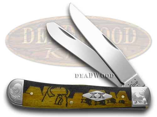 Case XX Yellowhorse Antique Bone Buffalo Hunter Stainless Trapper 1/500 Pocket Knife