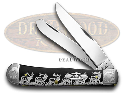 Case XX Elk Walking Black Delrin 1/500 Trapper Pocket Knife