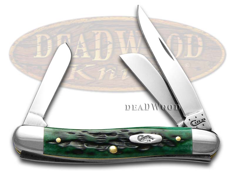 Case XX Jigged Pocket Worn Bermuda Green Bone Medium Stockman Stainless Pocket Knife