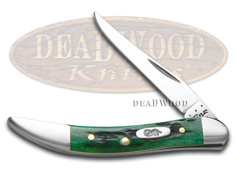 Case XX Jigged Pocket Worn Bermuda Green Bone Toothpick Stainless Pocket Knife