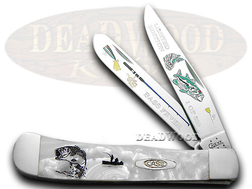 Case XX Collectors Edition Bass Fever Etched 1/500 White Pearl Pocket Knife