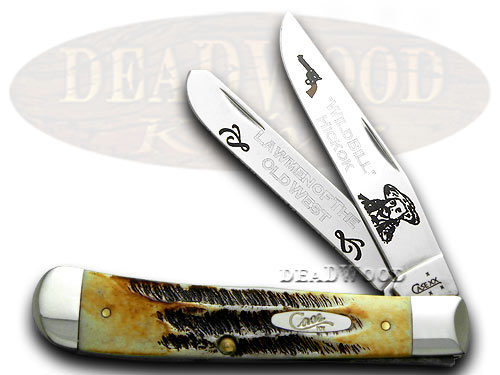 Case XX Collector's Wild Bill Hickok 1/600 Trapper Bone Stag Pocket Knife