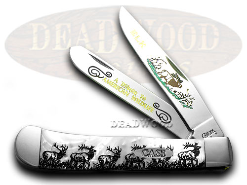 Case XX White Pearl Elk Trapper 1/600 Pocket Knife