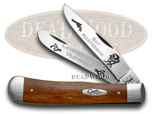 Case xx Collector's Bat Masterson Chestnut Bone 1/500 Trapper Pocket Knife Knives