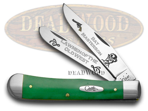 Case xx Bat Masterson Lawmen of Old West Green Bone 1/500 Trapper Pocket Knife Knives