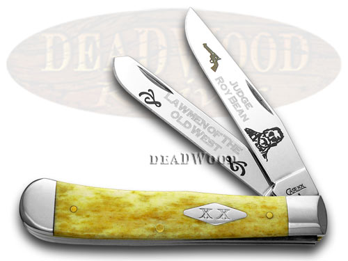 Case xx Collector's Judge Roy Bean 1/500 Antique Bone Trapper Pocket Knife Knives