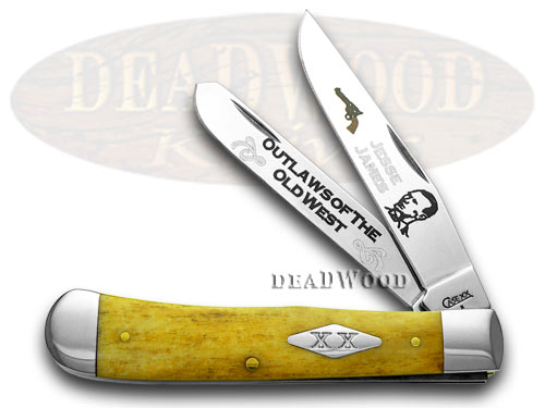 Case xx Collector's Jesse James 1/500 Antique Bone Trapper Pocket Knife Knives