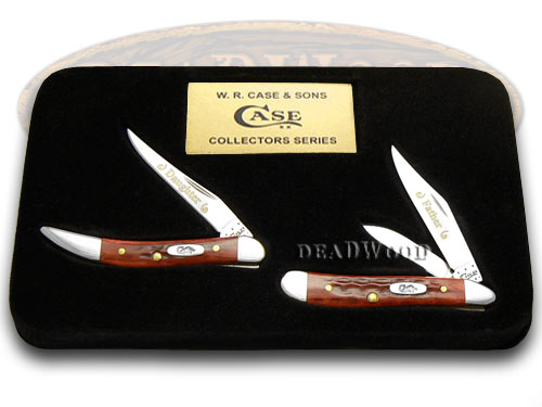 Case XX Father Daughter 1/2500 Peanut & Toothpick Pocketworn Red Bone Knives