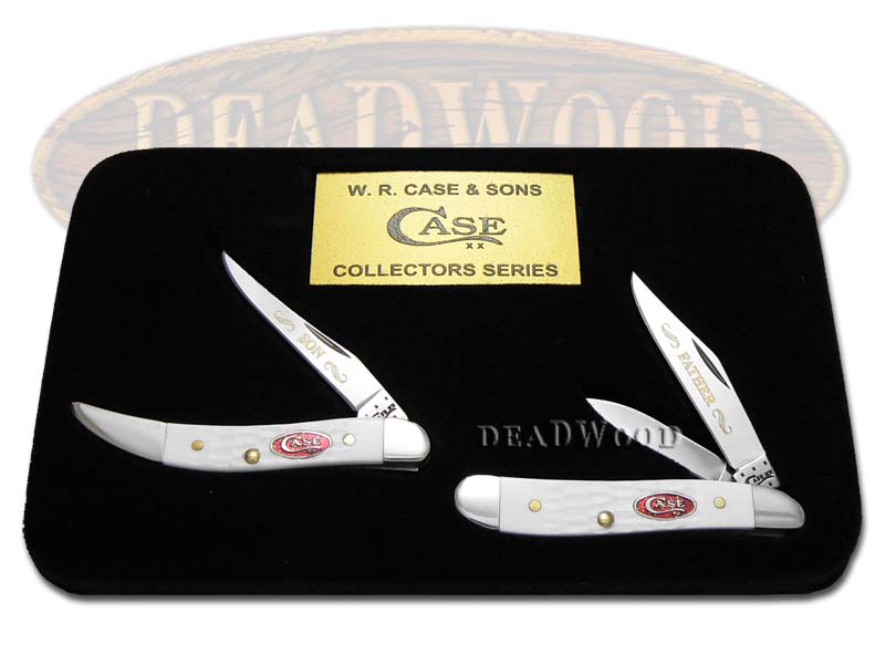 Case XX Father Son Jigged White Delrin Peanut & Toothpick 1/600 Pocket Knife