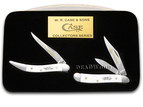 Case xx White Delrin Grandfather Granddaughter 1/600 Toothpick Peanut Set Pocket Knife Knives