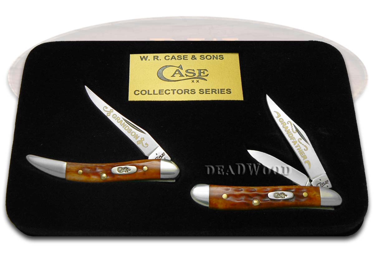 Case xx Grandfather Grandson Peanut & Toothpick Knife Set Harvest