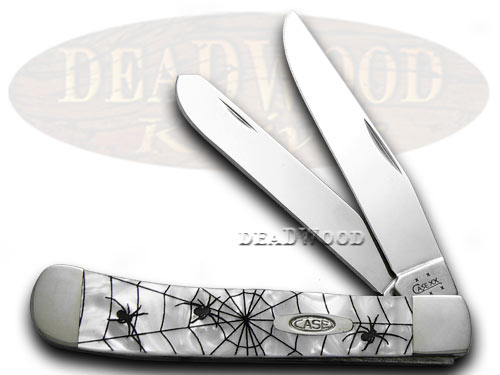 Case xx Collector's Edition Woodland Spiders White Pearl Trapper Pocket Knife Knives
