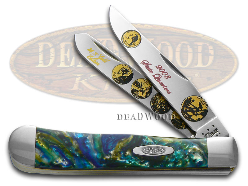 Case XX 2008 State Quarter Gold Series Trapper 1/3000 Stainless Pocket Knife Set