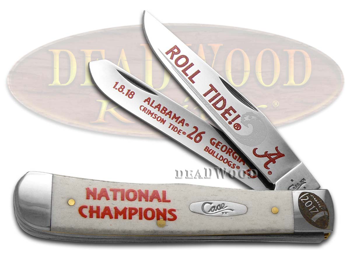 Case XX Roll Tide 2017 National Champions Natural Bone Trapper Knife