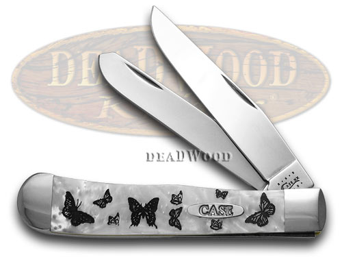 Case XX Collector's Ed. Spring Time Butterfly White Pearl Trapper Pocket Knife