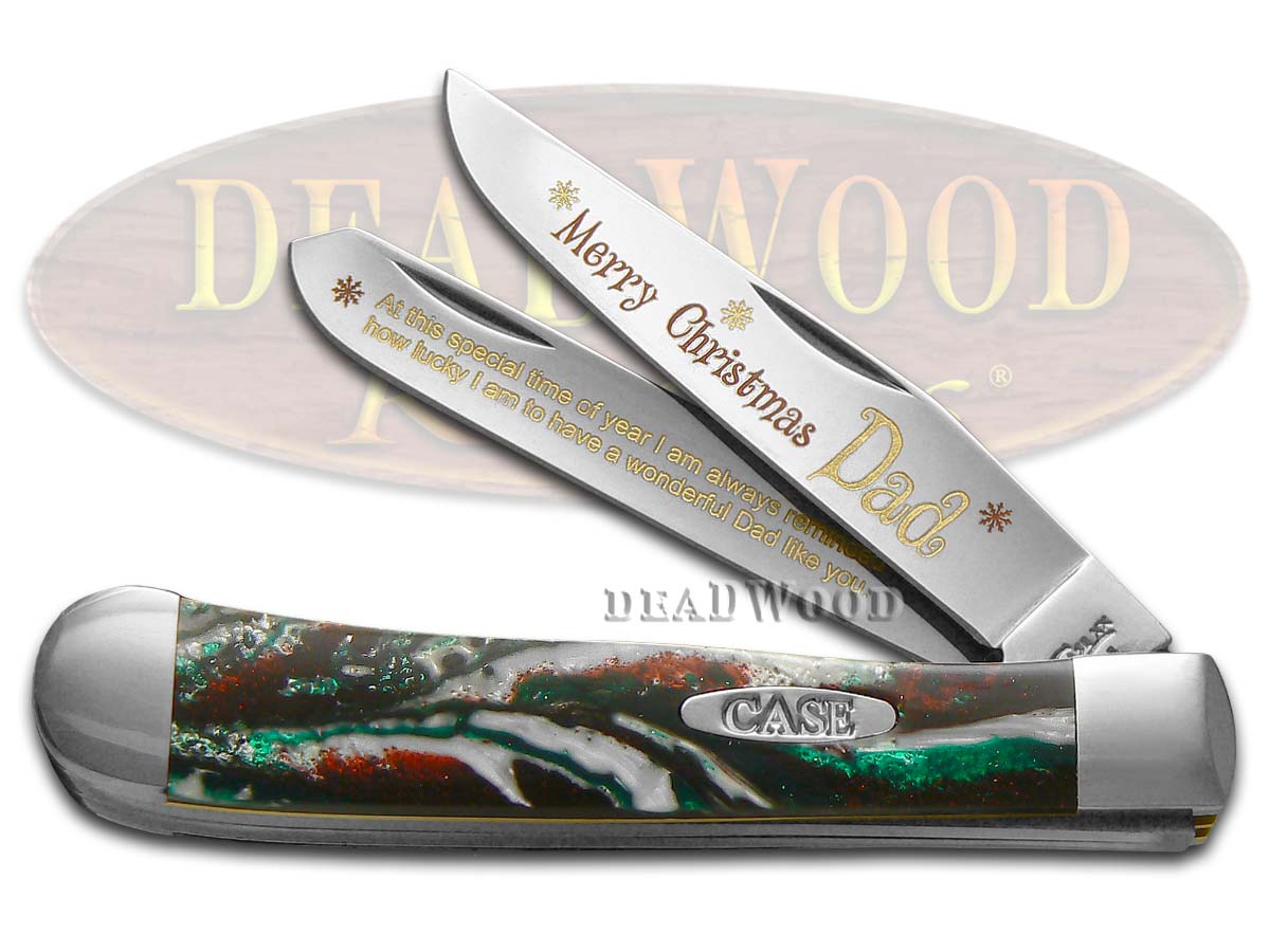Case xx Merry Christmas Dad Corelon Trapper 1/500 Stainless Pocket Knife Knives