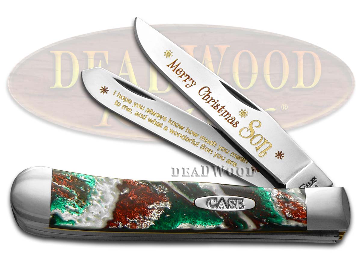 Case xx Merry Christmas Son Corelon Trapper 1/500 Stainless Pocket Knife Knives
