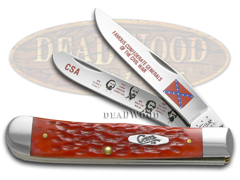 Case XX Confederate Generals Red Bone Trapper 1/2500 Stainless Pocket Knife