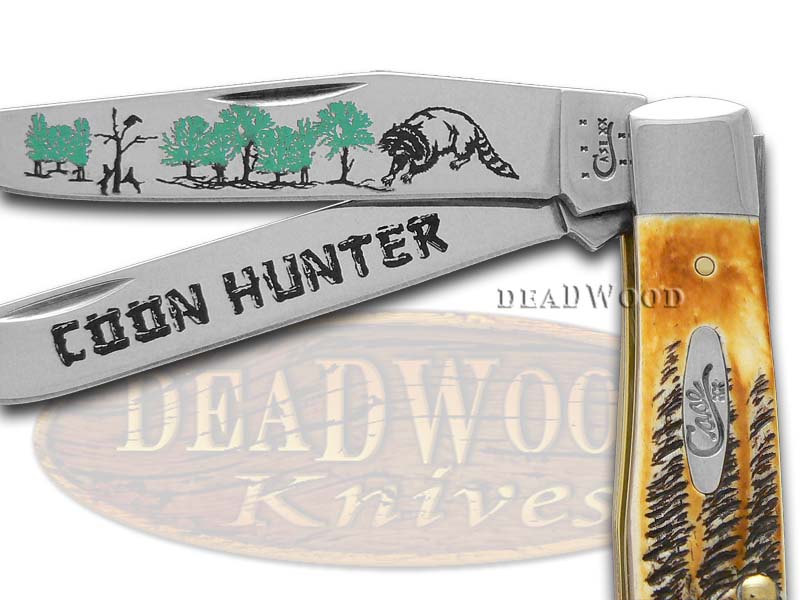 Case xx Trapper Knife Coon Hunter 6.5 Bone Stag 1/600 Stainless Pocket
