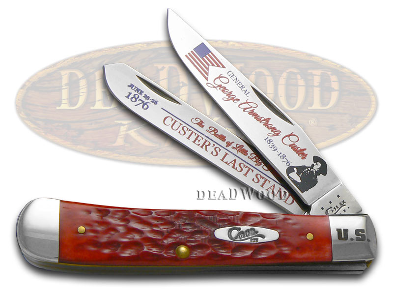 Case XX Custer's Last Stand Red Bone Trapper 1/3000 Stainless Pocket Knife