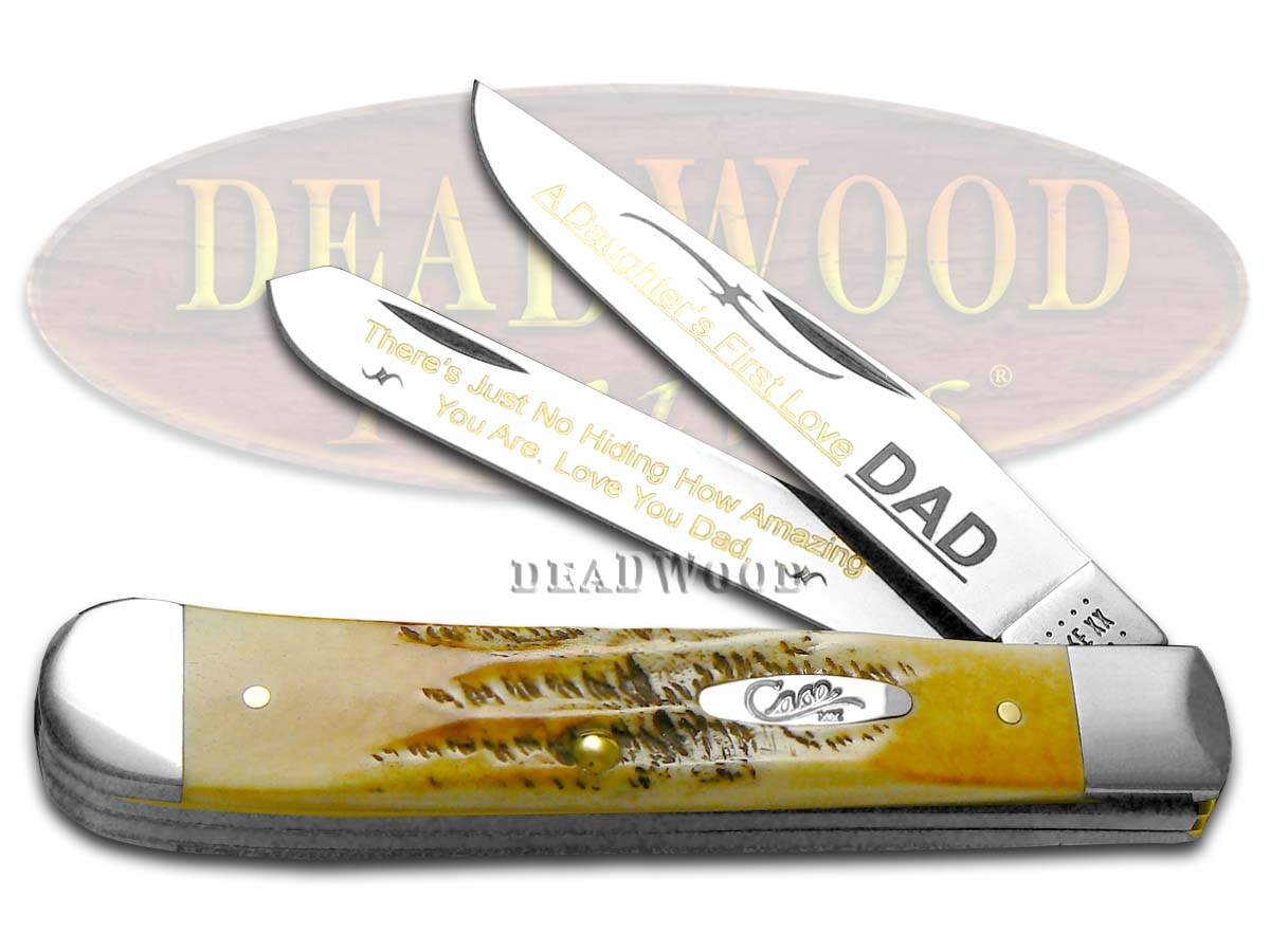 Case XX 6.5 Bone Stag Daughters First Love Dad Trapper 1/500 Stainless Pocket Knife