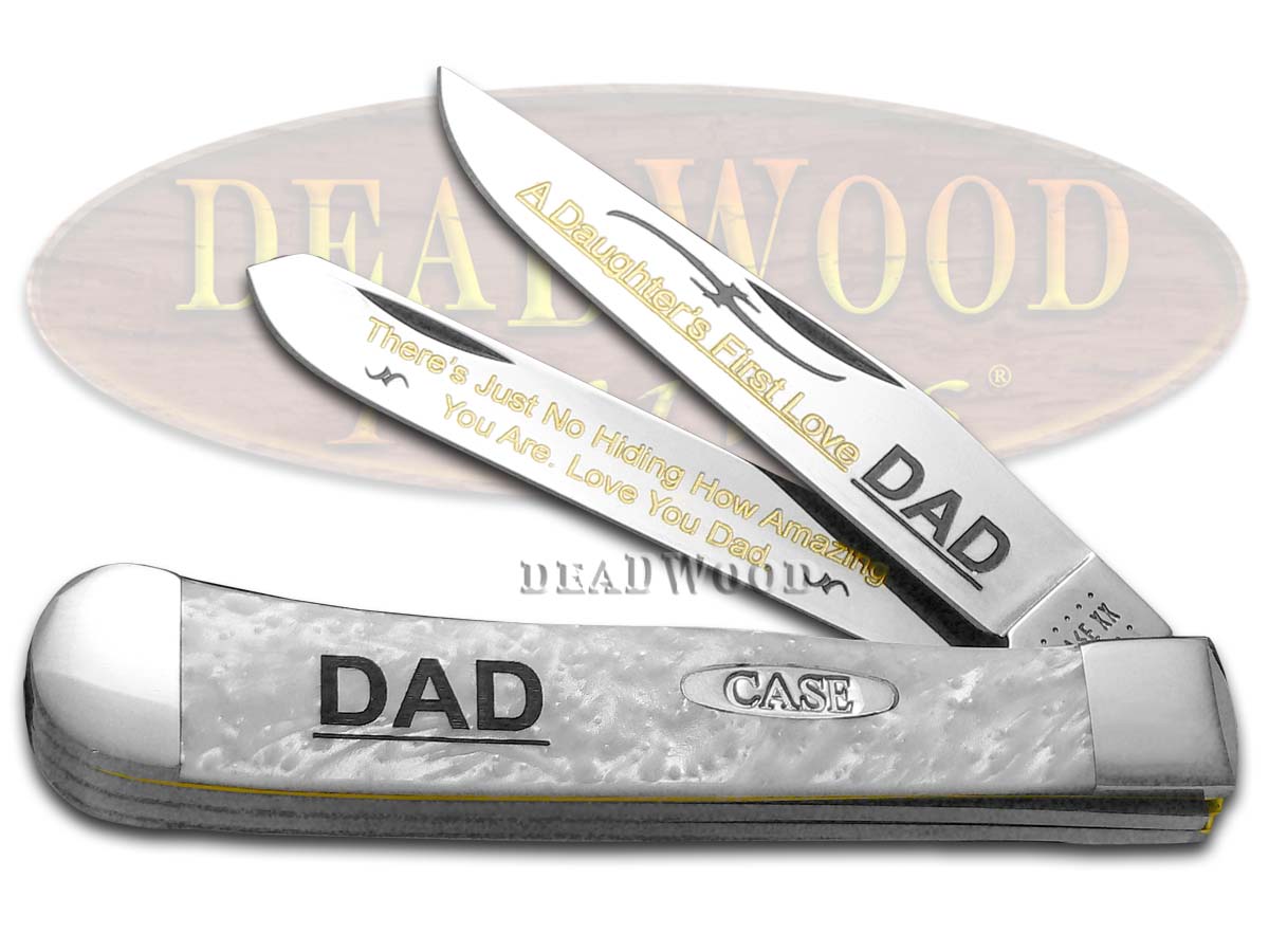 Case XX White Pearl Daughters First Love Dad Trapper 1/500 Stainless Pocket Knife