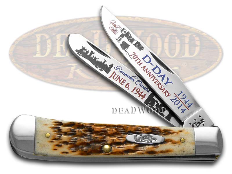 Case XX D-Day 70th Anniversary Amber Bone Trapper Stainless Pocket Knife