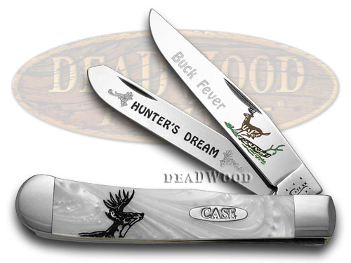 Case XX Collectors Edt 1/1000 Buck Fever White Pearl Trapper Pocket Knife