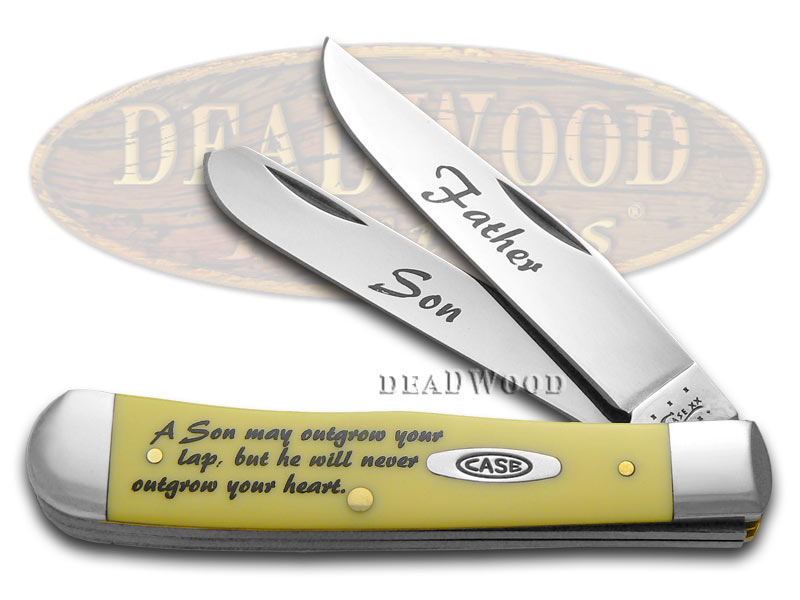 Case XX Father & Son Yellow Delrin Trapper Stainless Pocket Knife