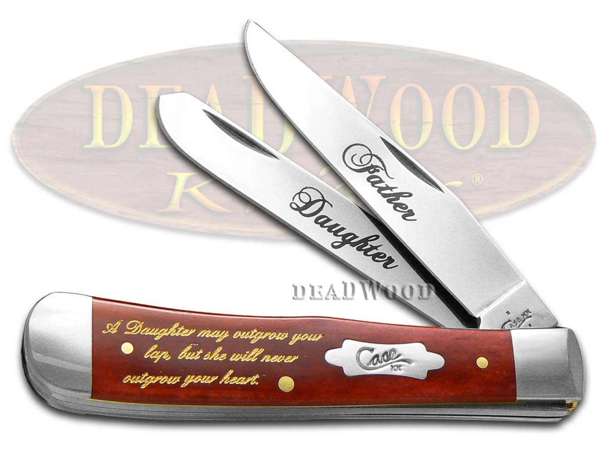 Case XX Father-Daughter Dark Red Bone Trapper Stainless Pocket Knife