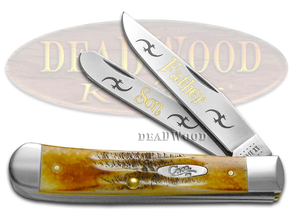 Case xx Father and Son 6.5 Bone Stag Trapper Stainless Pocket Knife Knives