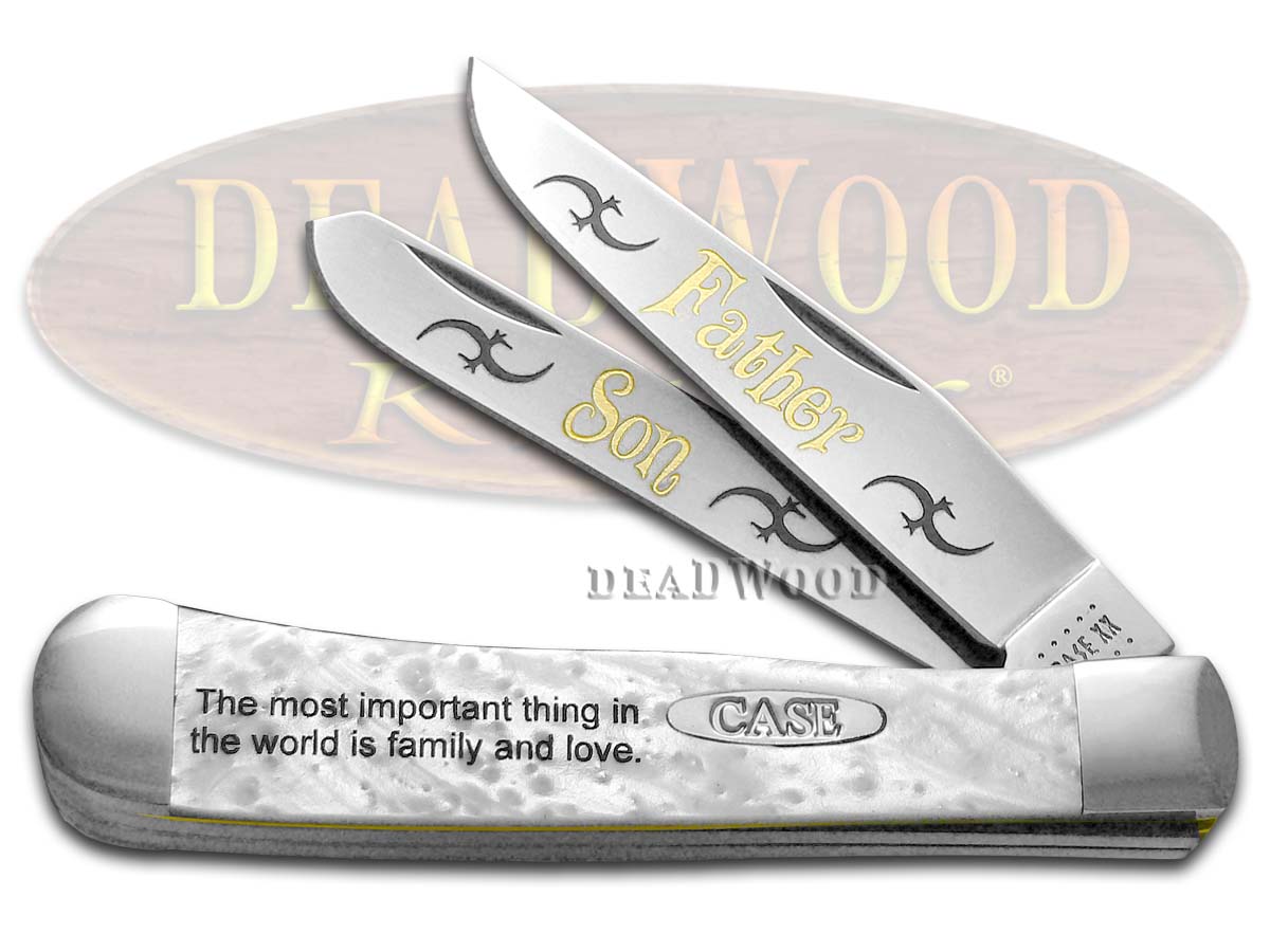 Case xx Father and Son White Pearl Trapper 1/500 Stainless Pocket Knife Knives