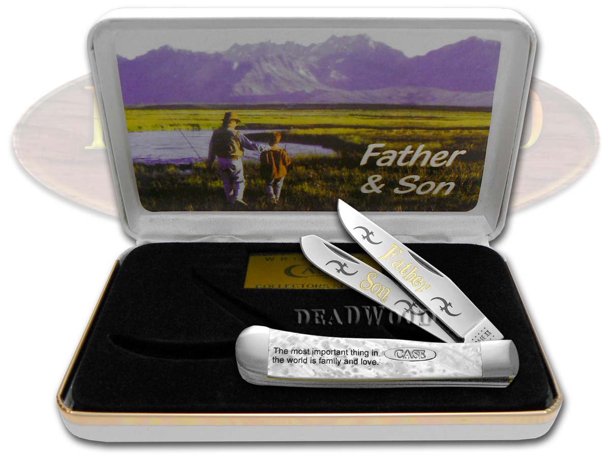 Case xx Trapper Knife Father and Son White Pearl 1/500 Stainless Pocket