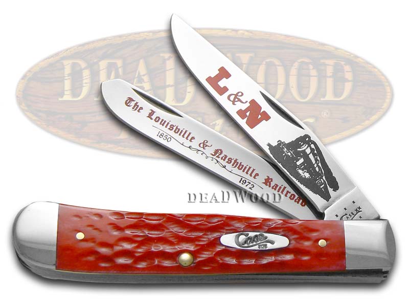 Case xx L&N Railroad Jigged Red Bone Trapper Stainless Pocket Knife Knives