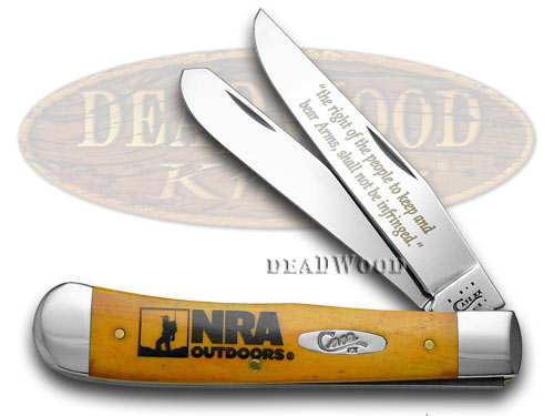 Case xx National Rifle Association Outdoors NRS Persimmon Bone Trapper Pocket Knife Knives