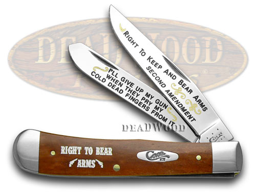 Case XX Chestnut Bone Right to Bear Arms 1/600 Trapper Pocket Knife