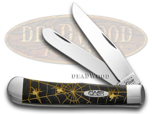 Case xx Woodland Spiders Black Mica Pearl Trapper 1/500 Pocket Knife Knives