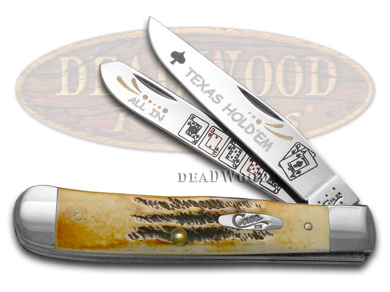 Case XX Collector's Edition Texas Hold'Em Bone Stag Trapper Pocket Knife