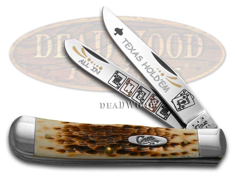 Case XX Collector's Edition Texas Hold'Em Trapper Amber Bone Pocket Knife