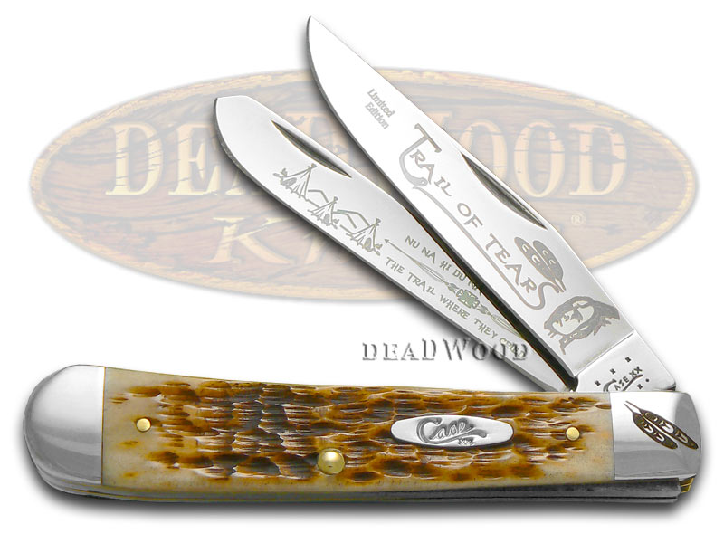 Case XX Trail of Tears Amber Bone Trapper 1/3000 Stainless Pocket Knife