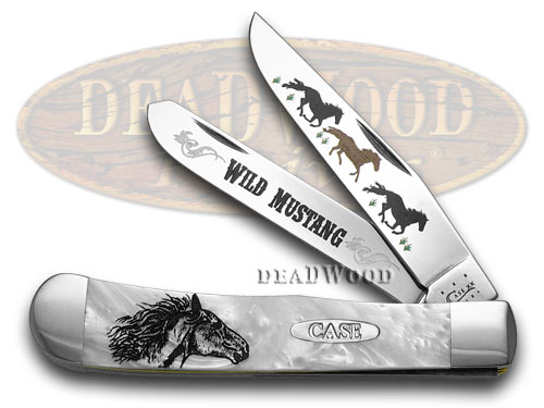 Case XX White Pearl Corelon Wild Mustang 1/600 Trapper Pocket Knife