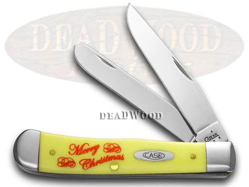 Case XX Merry Christmas Yellow Synthetic Trapper 1/1000 Pocket Knife