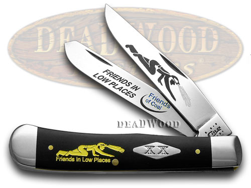 Case XX Friends of Coal Friends in Low Places Black Delrin 1/500 Trapper Pocket Knife