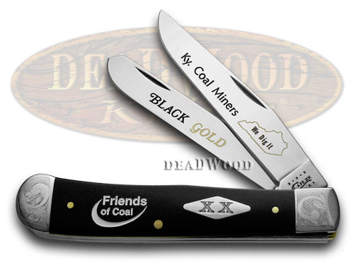 Case XX Collector's Friends of Coal Black Delrin 1/500 Trapper Pocket Knife