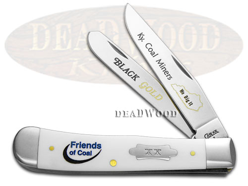 Case xx Collector's Friends of Coal Kentucky White Delrin 1/500 Trapper Pocket Knife Knives